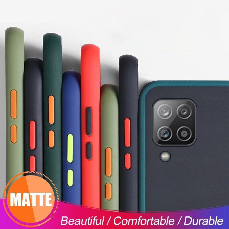 For Samsung Galaxy A12 Phone Case Translucent Matte Frosted Case PC with Soft Touch Designed Poly-Chromatic Independent Button Matte Finish Back Cover for Samsung A12