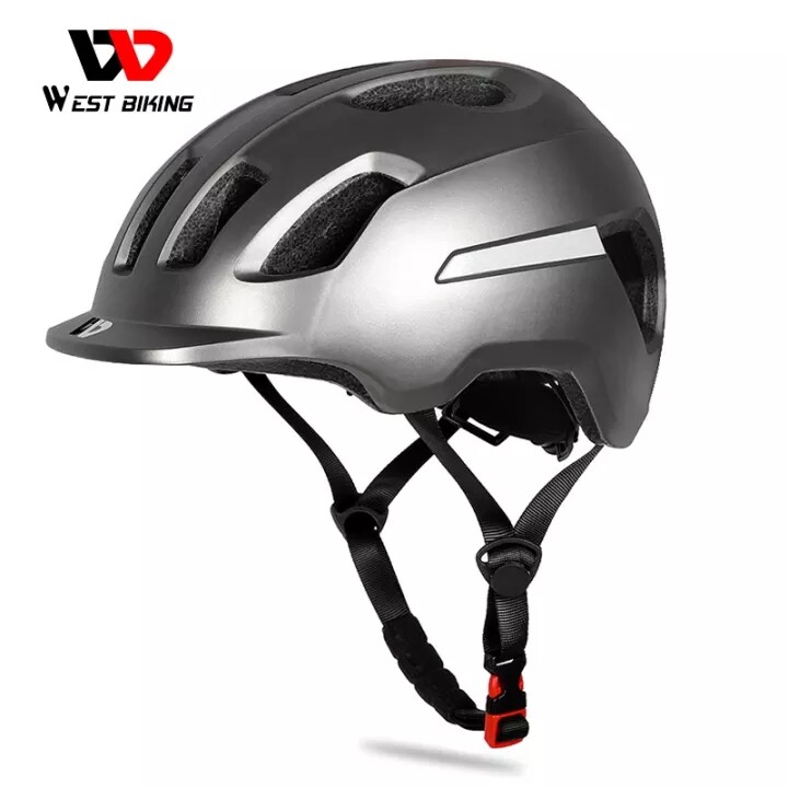 West Biking Adult Cycling Helmet Breathable Bicycle Scooter Electric Bicycle Helmet Unisxe Reflective Head Protection Men Women Adjustable Helmet