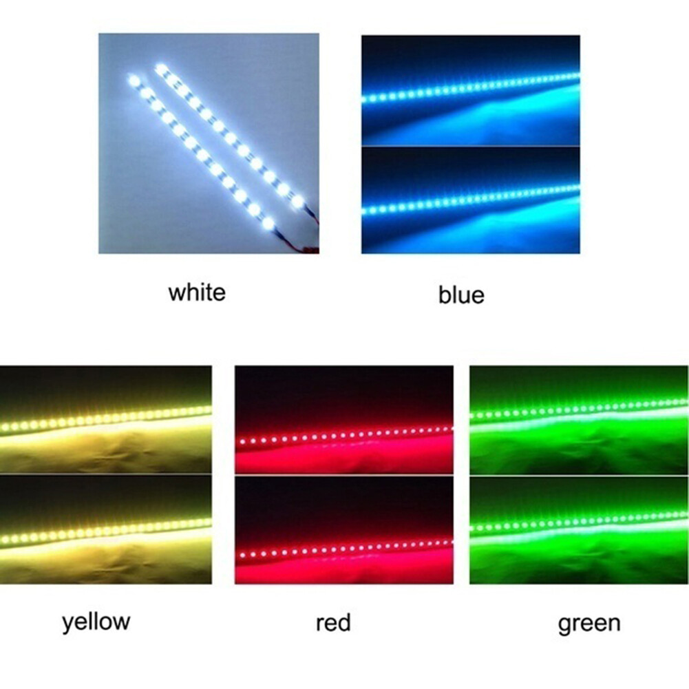 JaneDream 2Pcs 30cm 12 LED Light 3528 SMD LED Strip Light Waterproof Car Decor
