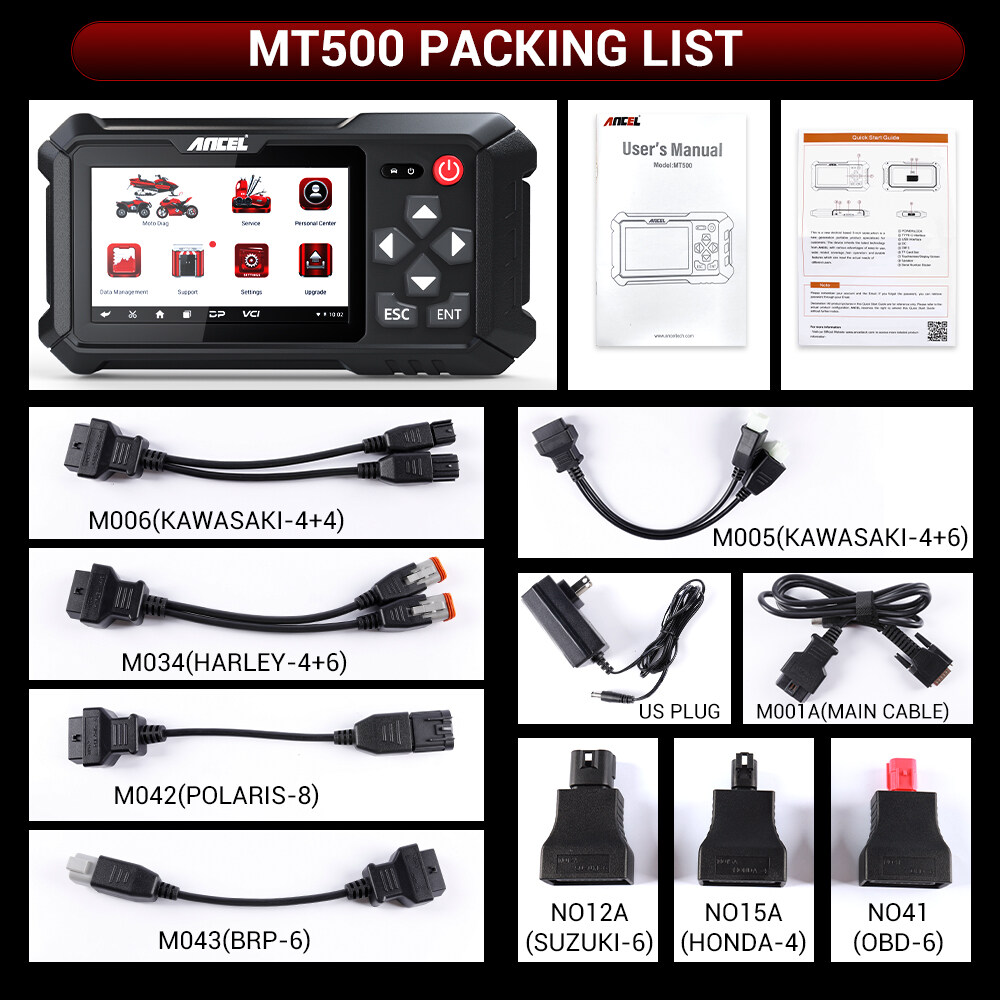 ANCEL MT500 PRO Motorcycle OBD2 Scanner Full System Diagnose Tool with