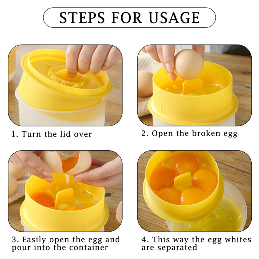 6 Eggs Egg Separator,Egg White And Yolk Separator, Egg White Filter,For Home Kitchen