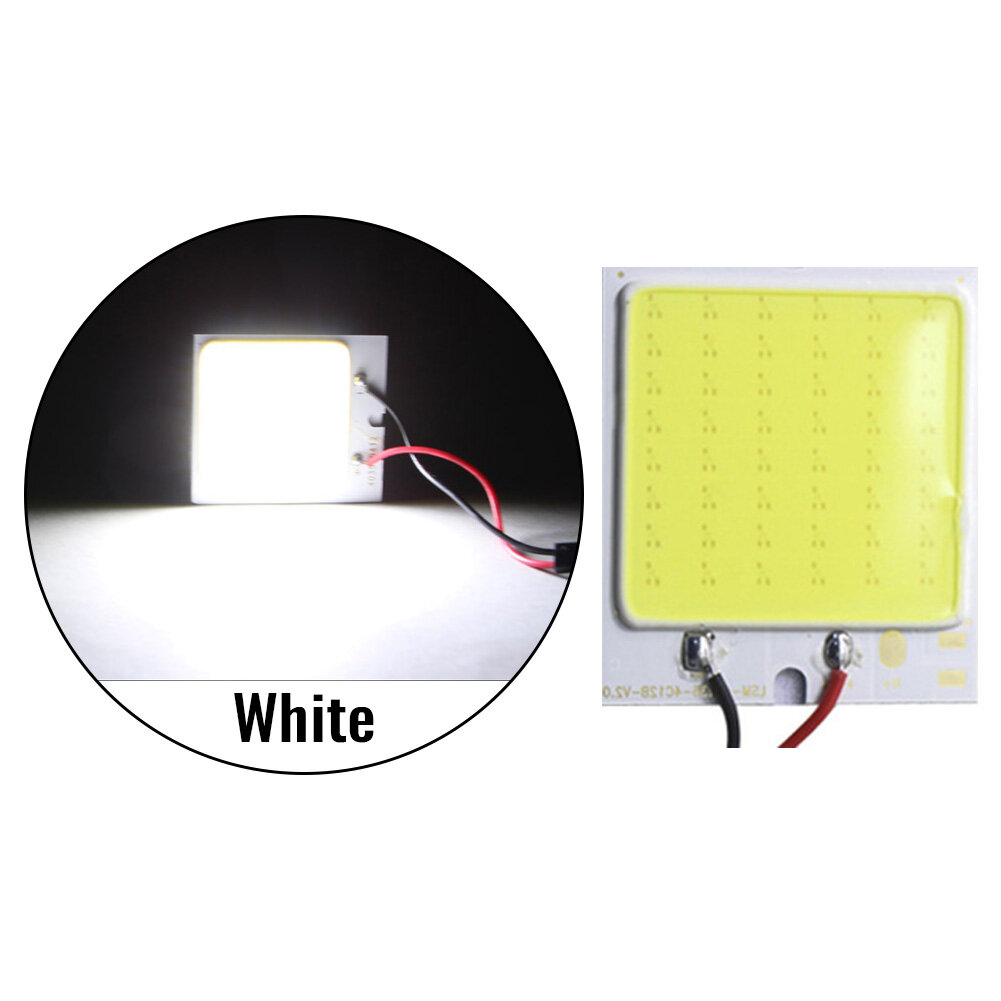 12V 48smd Bảng điều khiển LED COB xe nội thất ô tô đèn đọc sách báo Đèn bóng Dome với T10 Adapter Festoon cơ sở
