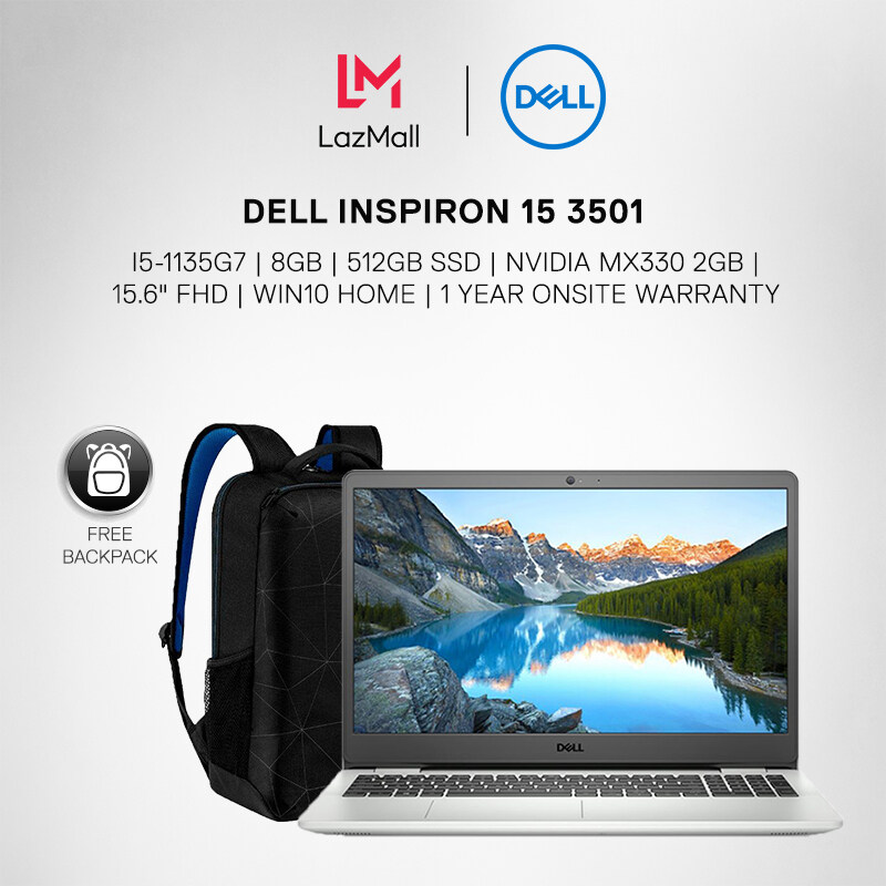 DELL INSPIRON 15 3501 (I5-1135G7/8GB/512GB SSD/NVIDIA MX330 2GB/15.6 FHD/W10/1YR) LAPTOP + DELL Backpack Malaysia