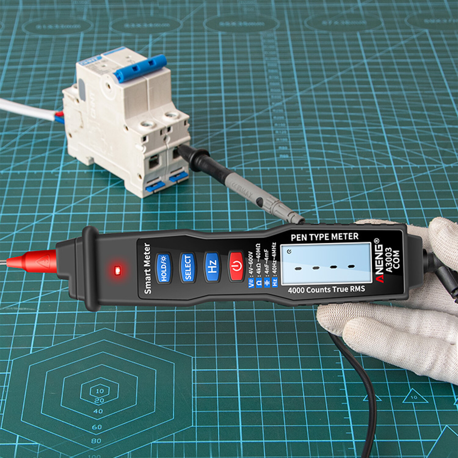 Smart Sensor Đồng Hồ Vạn Năng Bút Kỹ Thuật Số Vôn Kế NCV AC/DC Ôm Kế Điện Trở Điện Dung Tần Số Kiểm Tra Dây Trực Tiếp Cầm Tay Máy Kiểm Tra Đèn Nền LCD 4000 Đếm Kèm Giữ Dữ Liệu Và Đèn Pin