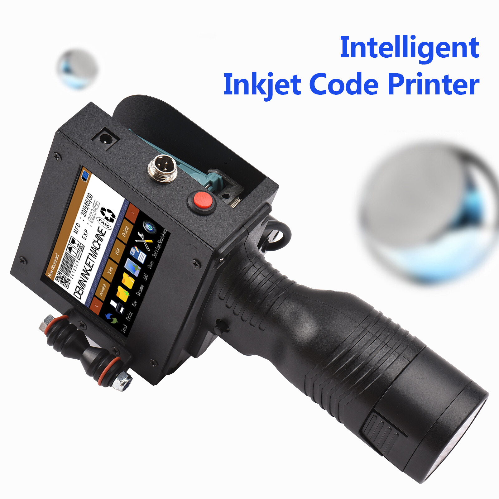 KKmoon Handheld Printer Portable Inkjet Printer High Definition Inkjet Code Printer with 4.3 Inch LED Touchscreen Quick-Drying Ink Cartridge for Label/Production Date/Barcode/Trademark/Logo/Graphic