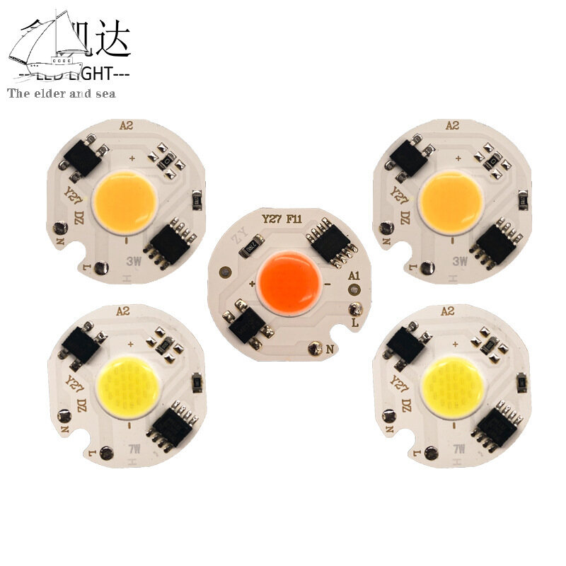 Đèn Chip LED COB 220V 3W/5W/7W/10W Đèn Chiếu Sáng Đèn Pha Tự Làm