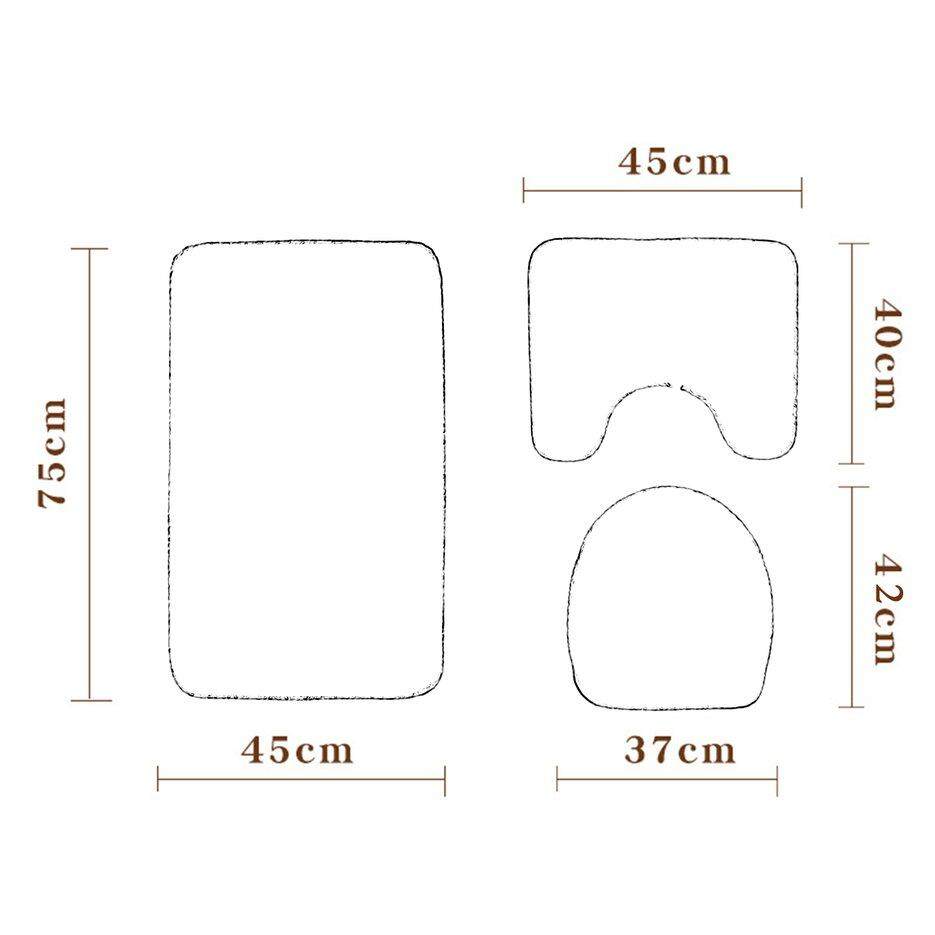 Nóng Người Bán 3 cái/bộ Chống Trơn Trượt PHÒNG RỬA Tắm THẢM PHÒNG TẮM Tặng Thảm + Viền + Nắp Bao Da