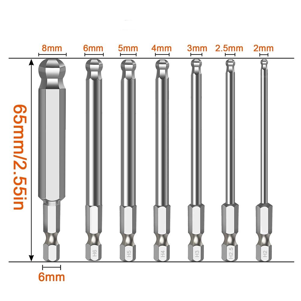 65mm Screwdriver Bit Ball Head Driver Bit Hex Bit Hex Screwdriver Bits