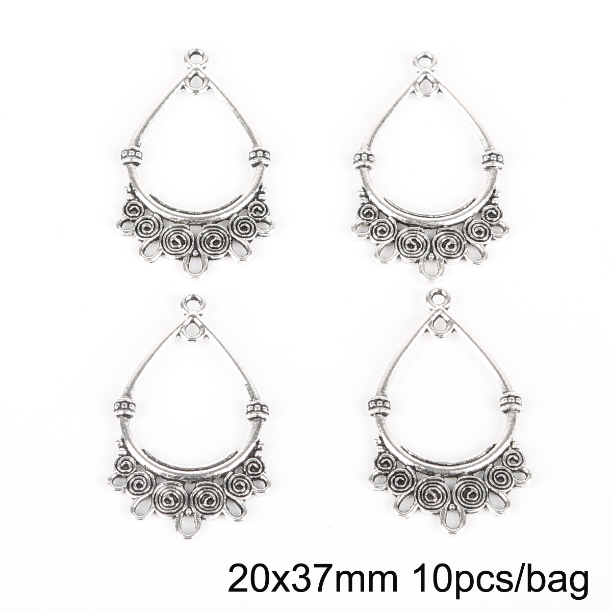 10Pcs Metal Earring Pendant Charms Alloy Vintage Dangle Earrings Connector For Jewelry Making DIY Handmade Lady Gift Craft Findings Accessories