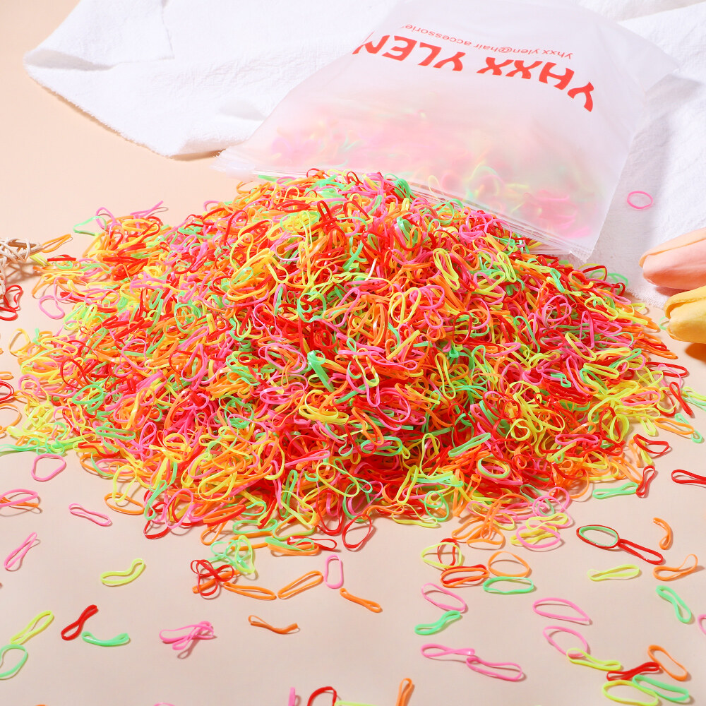 500pcs Ponytail Colorful Hair Ties Student Disposable Girls Hair Ties Rubber Band Hair Ties Hair Accessories