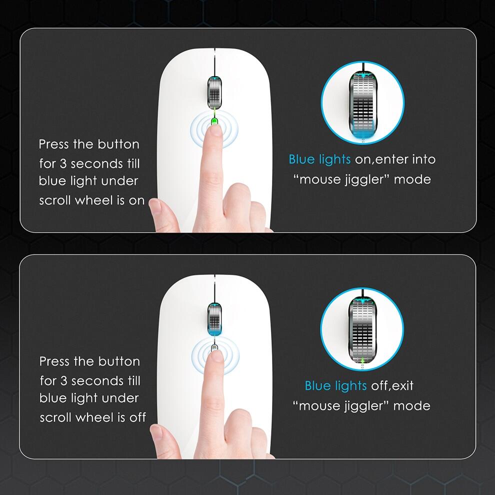 JOMAA Jiggle Mouse RGB 2.4G+Bluetooth Wireless Mouse Backlight Mouse Rechargeable Silent mouse Ergonomic Mice for iPad Laptop Computer
