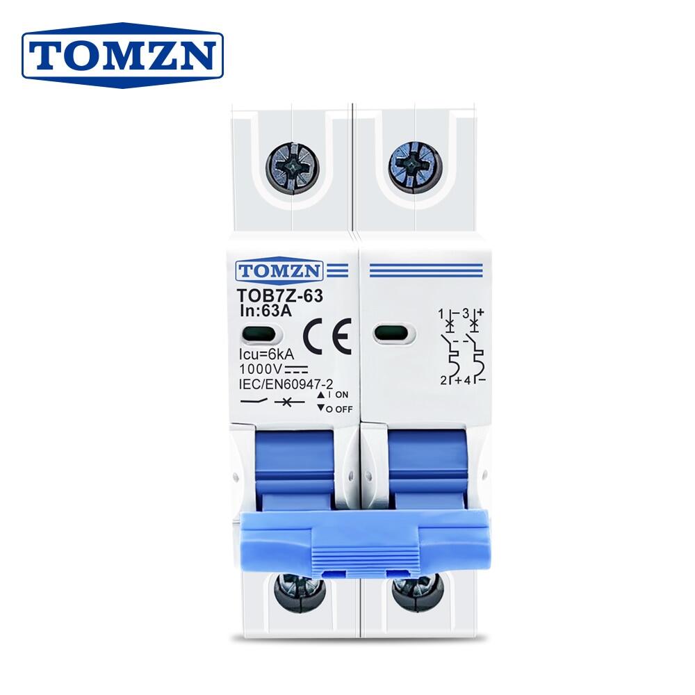 Hot sales 2p dc 1000v solar mini circuit breaker 3a 6a 10a 16a 20a 25a 32a 40a 50a 63a dc mcb for pv system