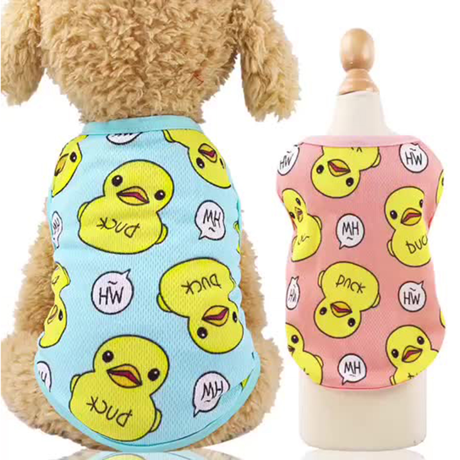 Aixuexi  Áo thun cotton in hình vịt dễ thương cho thú cưng Pet Shirts