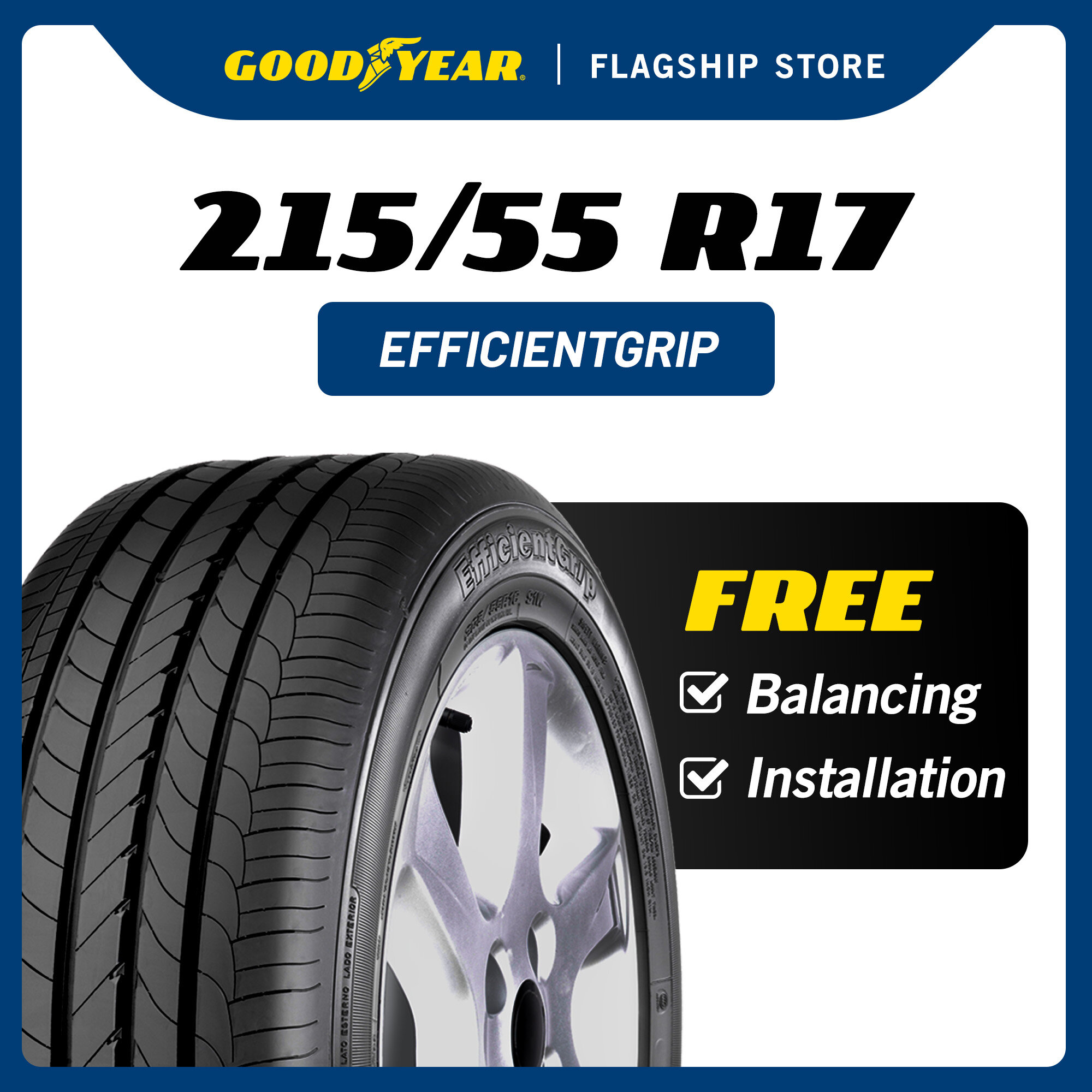 215/55R17.GOODYEAR Efficient GRIP Eco23年 Goodyear 215/55R17 Efficient Grip Tyre For HRV/Camry [Free