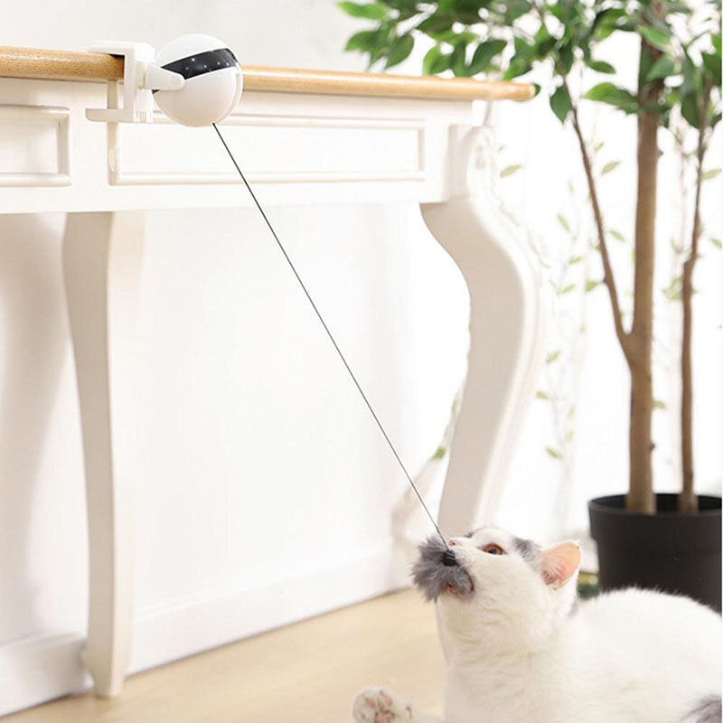 Funny Cat Toy Ball Automatic Teaser Stimulating Toys for Cats Interactive Electric Flutter Rotating Lifting Pet
