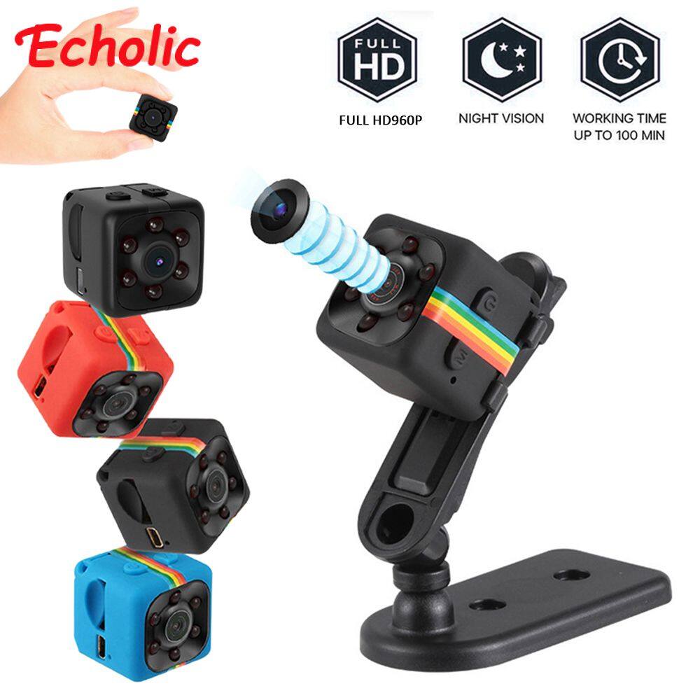 [Echolic] Sq11 HD Máy ảnh Mini Camera giấu kín Camera CCTV kết nối với điện thoại di động nhìn trong đêm máy ảnh 360 Camera hành động Camera gián điệp DVR cho Xe Hơi Máy quay đầu ghi video nhỏ trong nhà giám sát video máy ảnh [có sẵn trong kho]