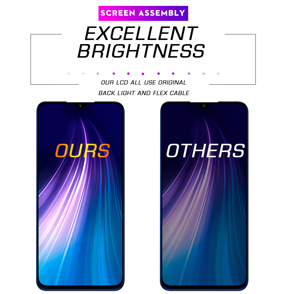 Màn hình LCD gốc cho Xiaomi Redmi Note 8 hiển thị m1908c3jh Bộ số hóa màn hình lắp ráp cho Redmi Note 8 Màn hình LCD m1908c3jg m1908c3ji Màn hình LCD