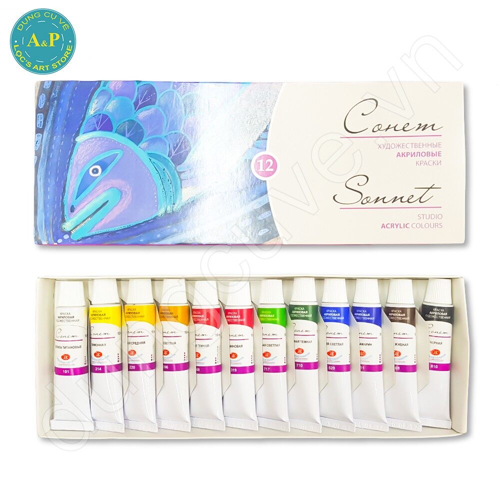 Màu acrylic sonnet 10ml x 12 màu