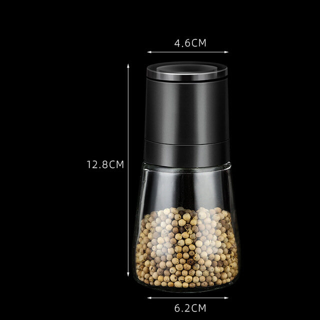 Konco Glass Manual Pepper Grinder Sault Mill Pepper Shaker Adjustable Seasoning Spice Tool