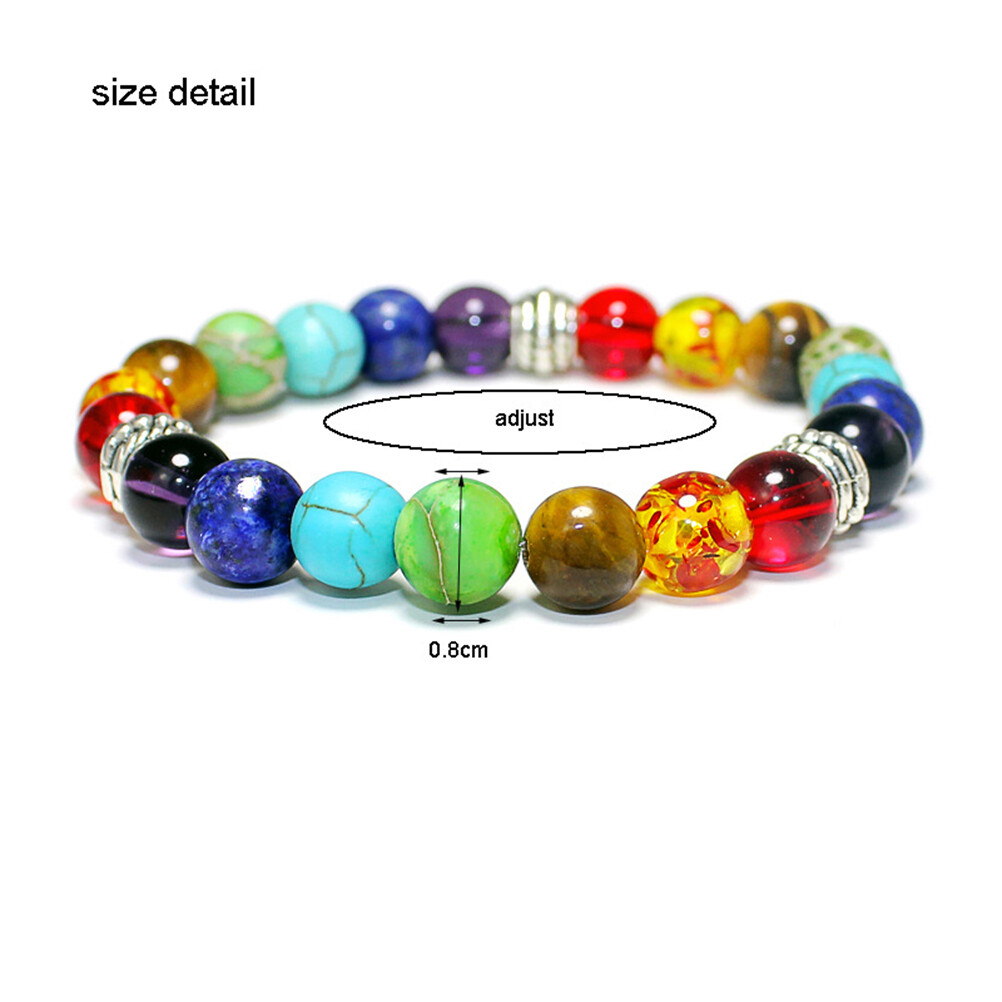 Fashion 7 Chakra Healing Balance Beads Bracelet Natural Stone Bracelet Jewelry Gift