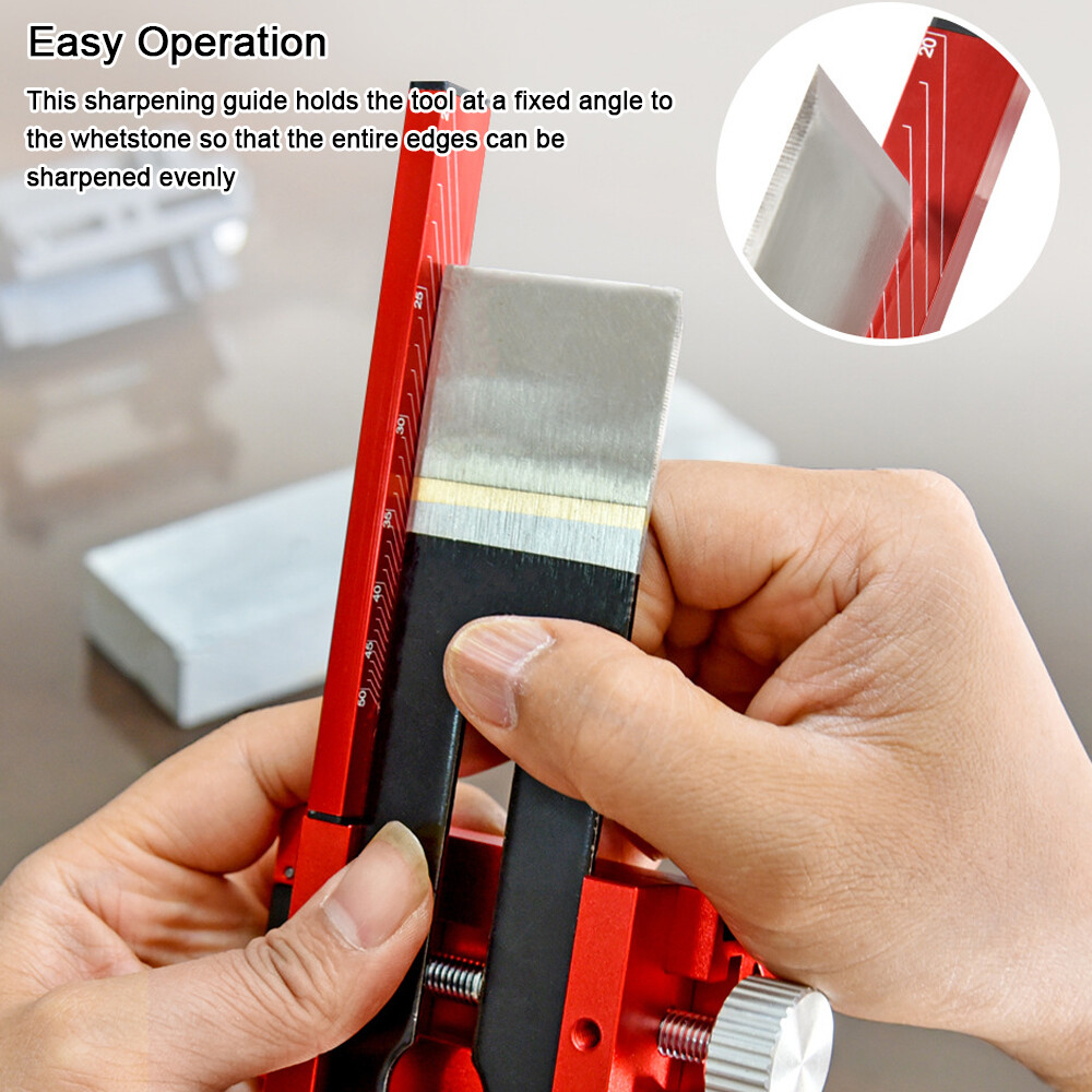 KKmoon Angle Adjustable Sharpener Woodworking Tool Sharpening Jig Clamping Adjustment Inclined Edges Wood Chisel Fixing Bracket