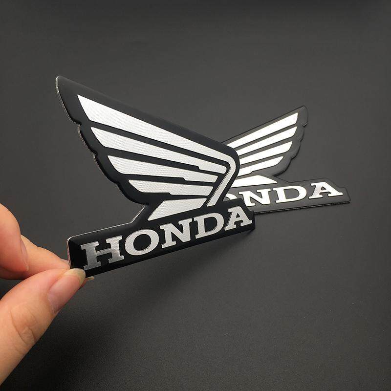 2 Cái/bộ 3D Đề Can Xe Máy Biểu Trưng Của Honda Cánh Cánh Nhôm Sticker Nhãn Dán Kim Loại (Màu Đen)