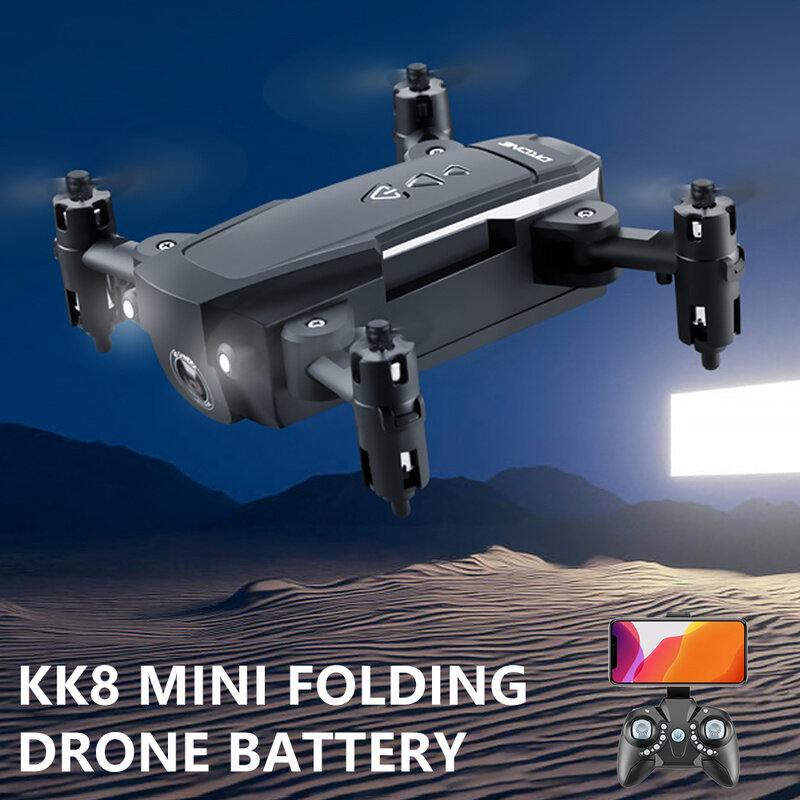 KK8 Mini Gấp Rc Máy Bay Không Người Lái Wifi 4K 1080P Trên Không Nhiếp Ảnh Tuổi Thọ Pin Dài Quadrocopter Luồng Quang Học Trẻ Em Của Đồ Chơi Điều Khiển Từ Xa