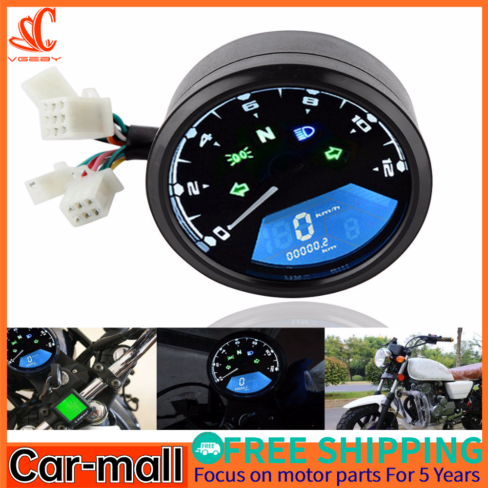 【Flash Sale!!!】Universal Motorcycle LCD Digital Display Speedometer Odometer Tachometer Fuel Meter Gauge