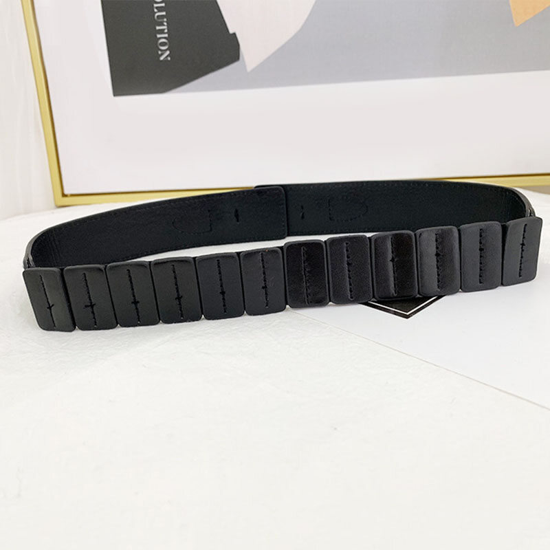 Women Belt PU Leather Wide Corset Belts For Ladies Metal Buckle Elastic Belt Leisure Wild Dress Coat Waistband