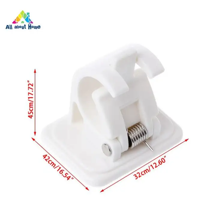 Abh Self Adhesive Hooks Curtain Rod Pole Bracket Drapery Hook