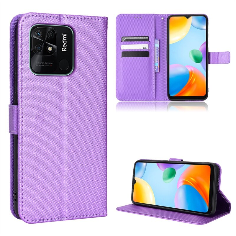 For Xiaomi Redmi 10C Casing Flip Phone Holder Stand Redmi 10C Case Wallet PU Leather Back Cover