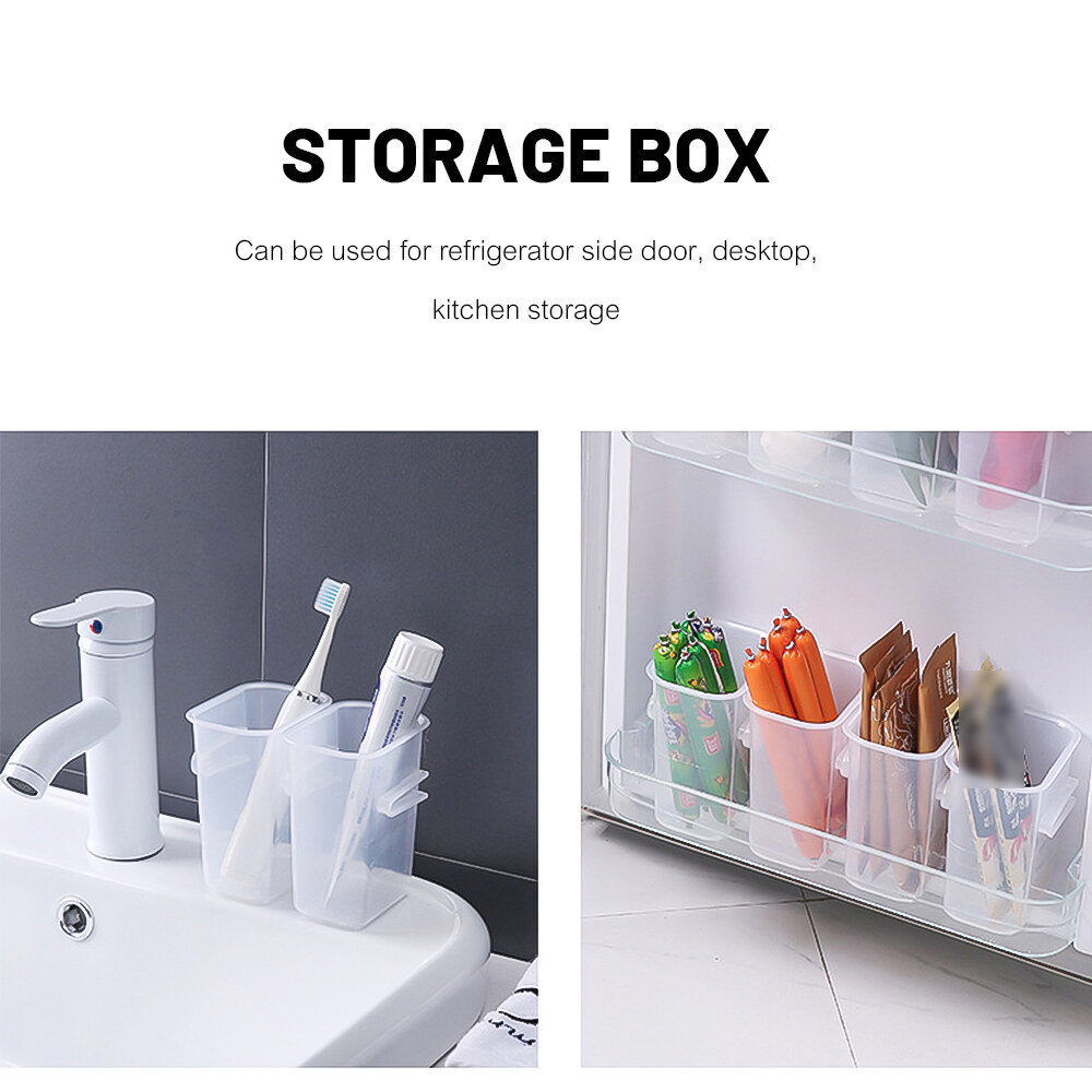 1/2Pcs Refrigerator Organizer Box Classification Plastic Convenient Fridge Side Door Storage Box Home Kitchen Supplies
