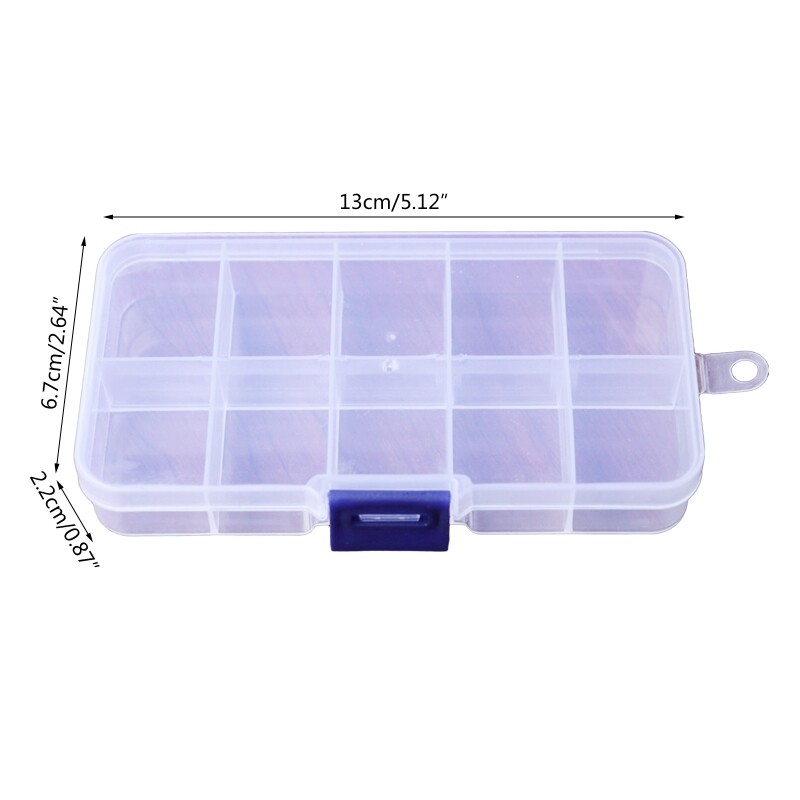 10 Grid Storage Box Plastic Single Compartment Size Adjustable Jewelry Organizer Container for Case Organizer Boxes Tool
