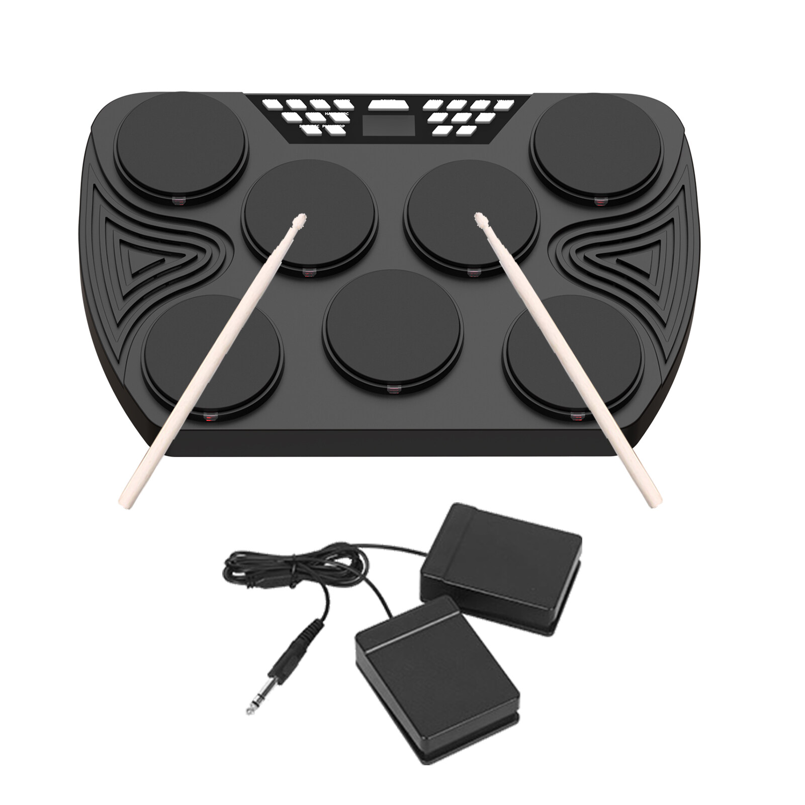 Multifunction Portable Electronic Drum Set 7 Velocity Sensitive Pads 