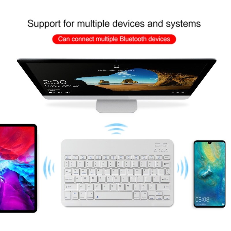 Huwei Bluetooth Mini không dây bàn phím Bàn phím tiếng Nga máy tính bảng Tây Ban Nha Bàn phím có thể sạc lại cho máy tính bảng iPad điện thoại iPhone Máy tính xách tay