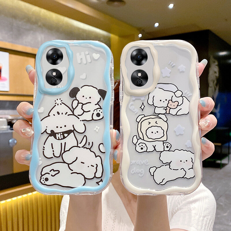 OPPO A17k Case For OPPO A17 / OPPO A17K【New soft case cartoon New Year Style camera protection phone case cover 】