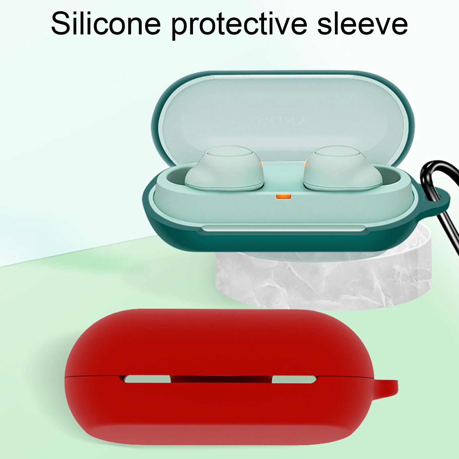 Earphone Case Portable Soft Silicone Wireless Bluetooth-compatible Earbuds Protective Cover for Sony WF-C500 Earphone Case High