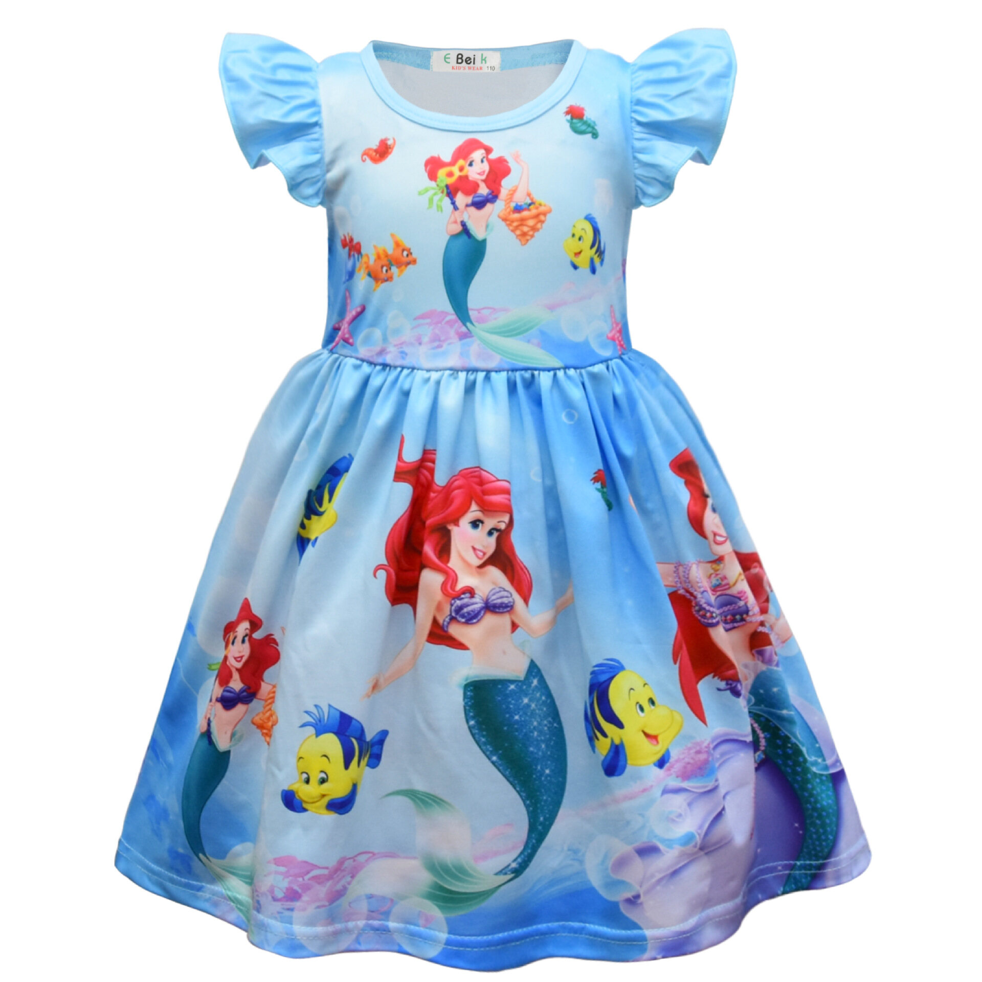 Jasmine Girls Tent Dress Flutter Sleeve Summer Dress Summer Fashion Casual Milk Silk Cute Girls Dresses New Cartoon Dresses 39134