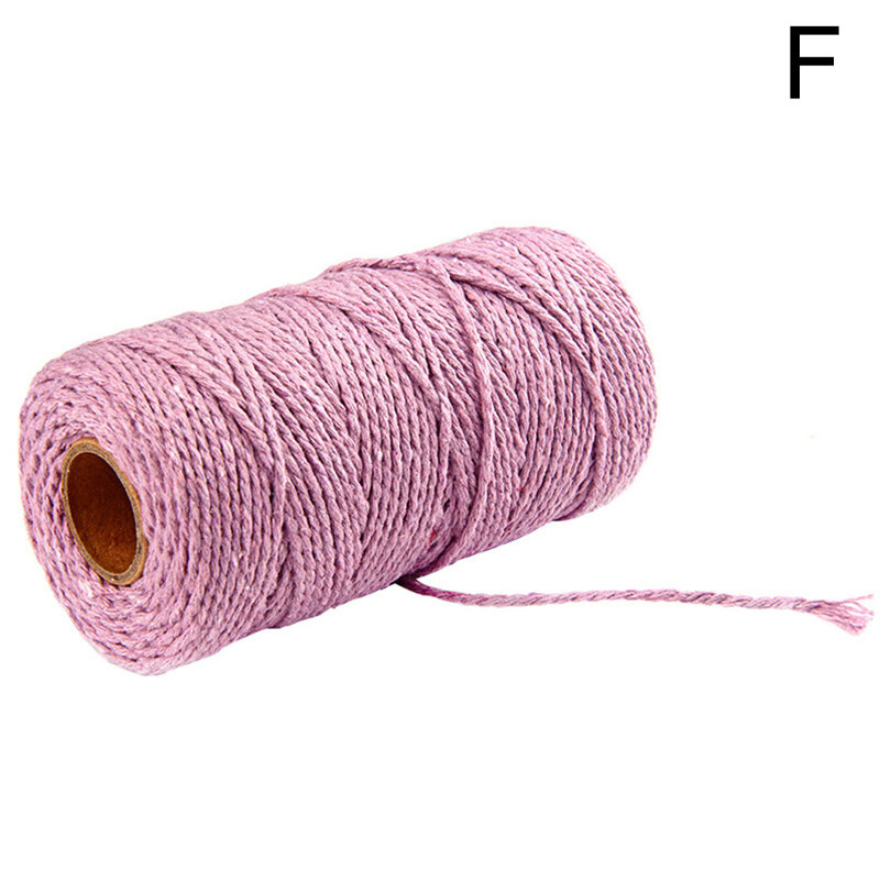 Pzcf Chỉ May 1 Cuộn Dây Màu Dệt Bện Thủ Công Dây Cotton 100M X 2Mm, Dây Macrame Tự Làm, Sợi Bông Màu
