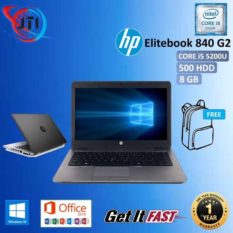HP ELITEBOOK 840 G2 - CORE i5-5200U / 8GB RAM / 128 GB SSD / 500 GB HDD/ 14 INCHES SCREEN / WINDOWS 10 PRO / REFURBISHED Malaysia