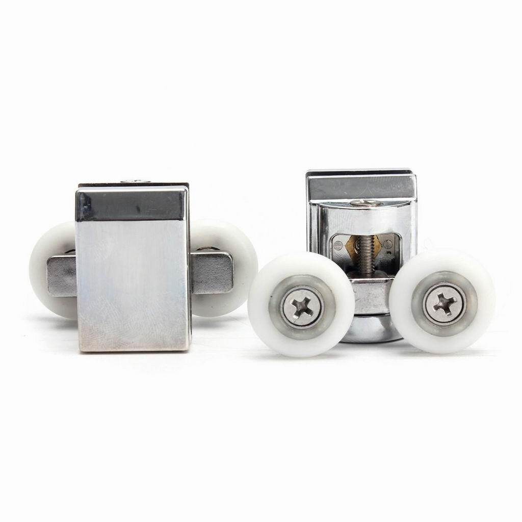 Baoblaze 4Pcs Double Sliding Shower Door Glass Upper Rollers Runners Wheels 23mm