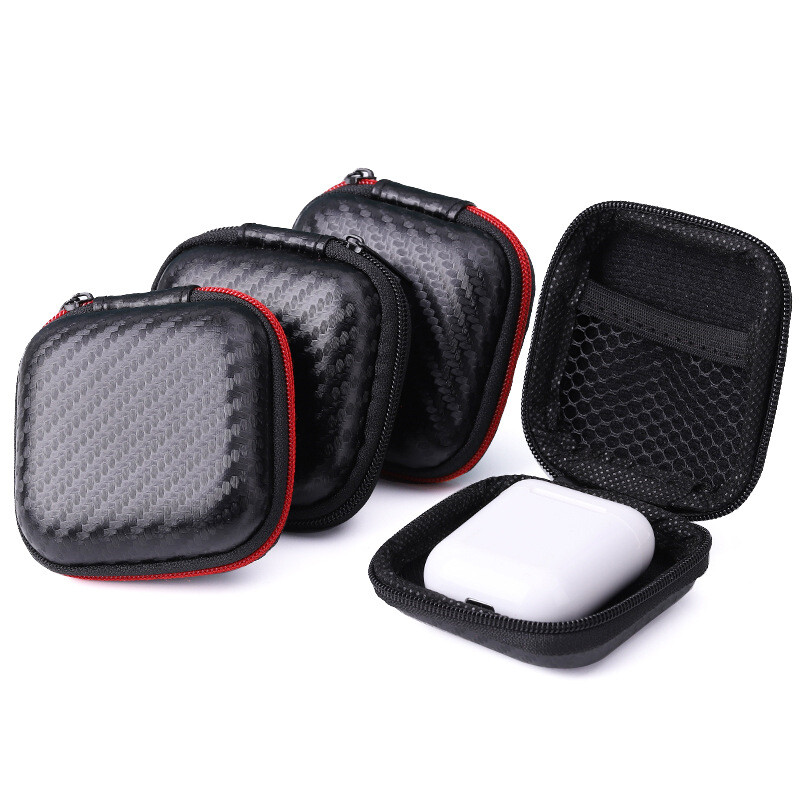 1/2Pcs Xách Tay Nhỏ Lưu Trữ Hộp Vuông Keychain Lưu Trữ Ánh Sáng Túi EVA Chống Sốc Cứng Moistureproof Túi Tai Nghe