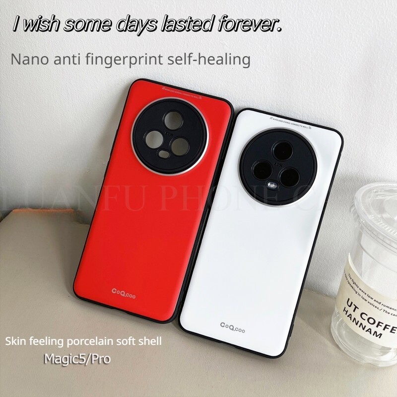 Cho Honor Magic 5 Pro vỏ điện thoại Da Cảm Thấy Matte Honor Magic 4 Pro / Honor Magic 5 Cao cấp vỏ mềm Không dính vân tay chống sốc bảo vệ trường hợp