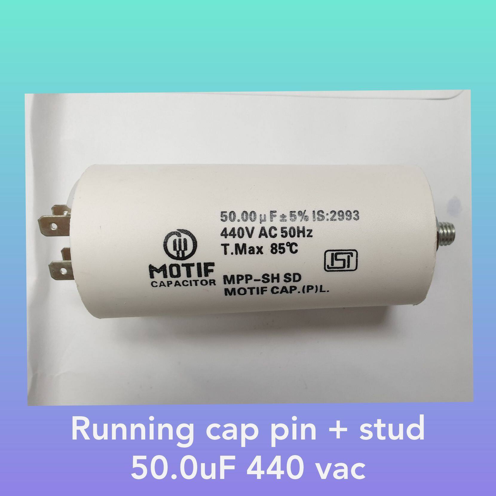 MTF Running Capacitor 50uF 440VAC 4 pin + stud Lazada