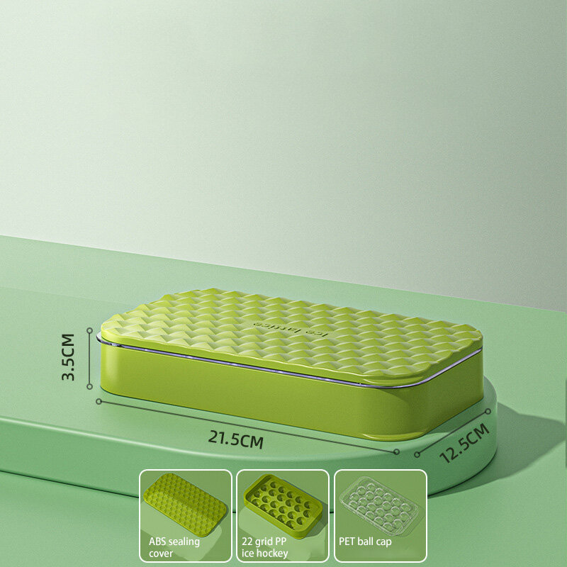 Ice hockey ice mold ice hockey box household round frozen ice block ice storage refrigerator with cover silicone ice grid