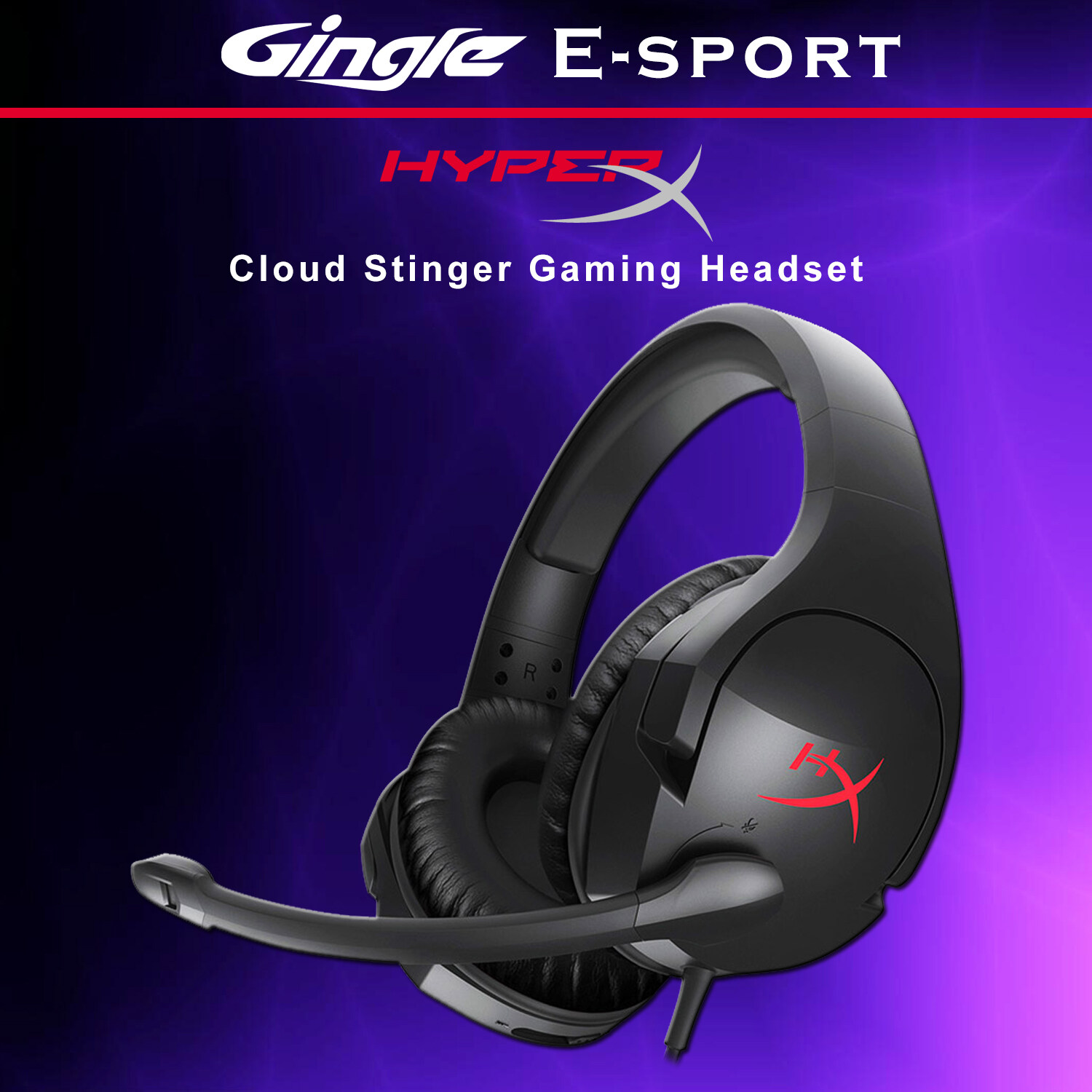 HyperX Cloud Stinger Gaming Headset, Lightweight, Comfortable Memory