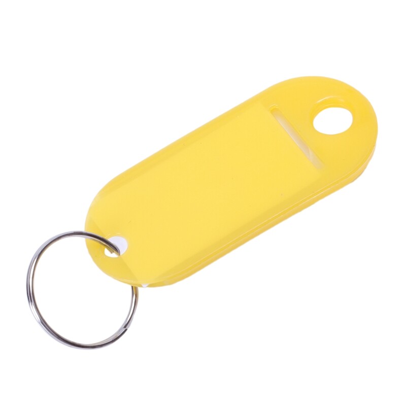 50 Pcs Plastic Keychain Key Tags ID Label Name Tags Split Ring