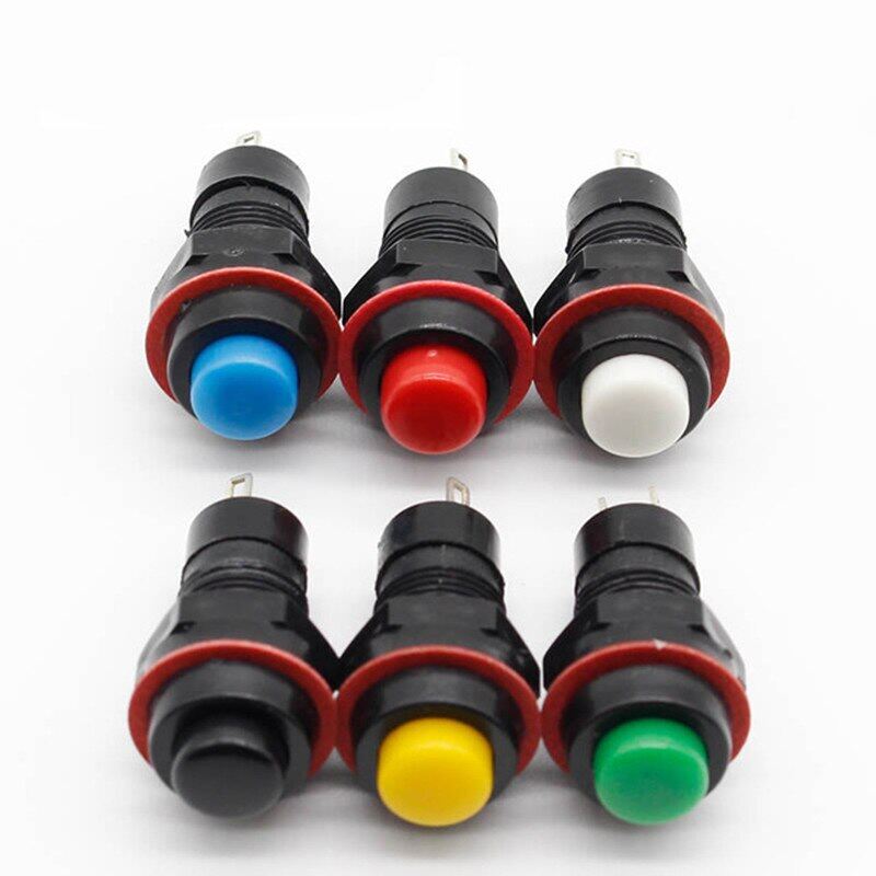 NEW 6pcs/lot Push Button Switch 10mm Momentary / Self Locking Round Button Switch