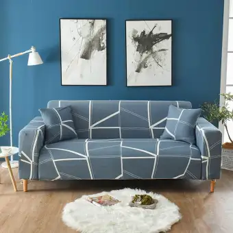 Plaid Sofa Cover 1 2 3 Seater Printed Elastic Couch Cover For