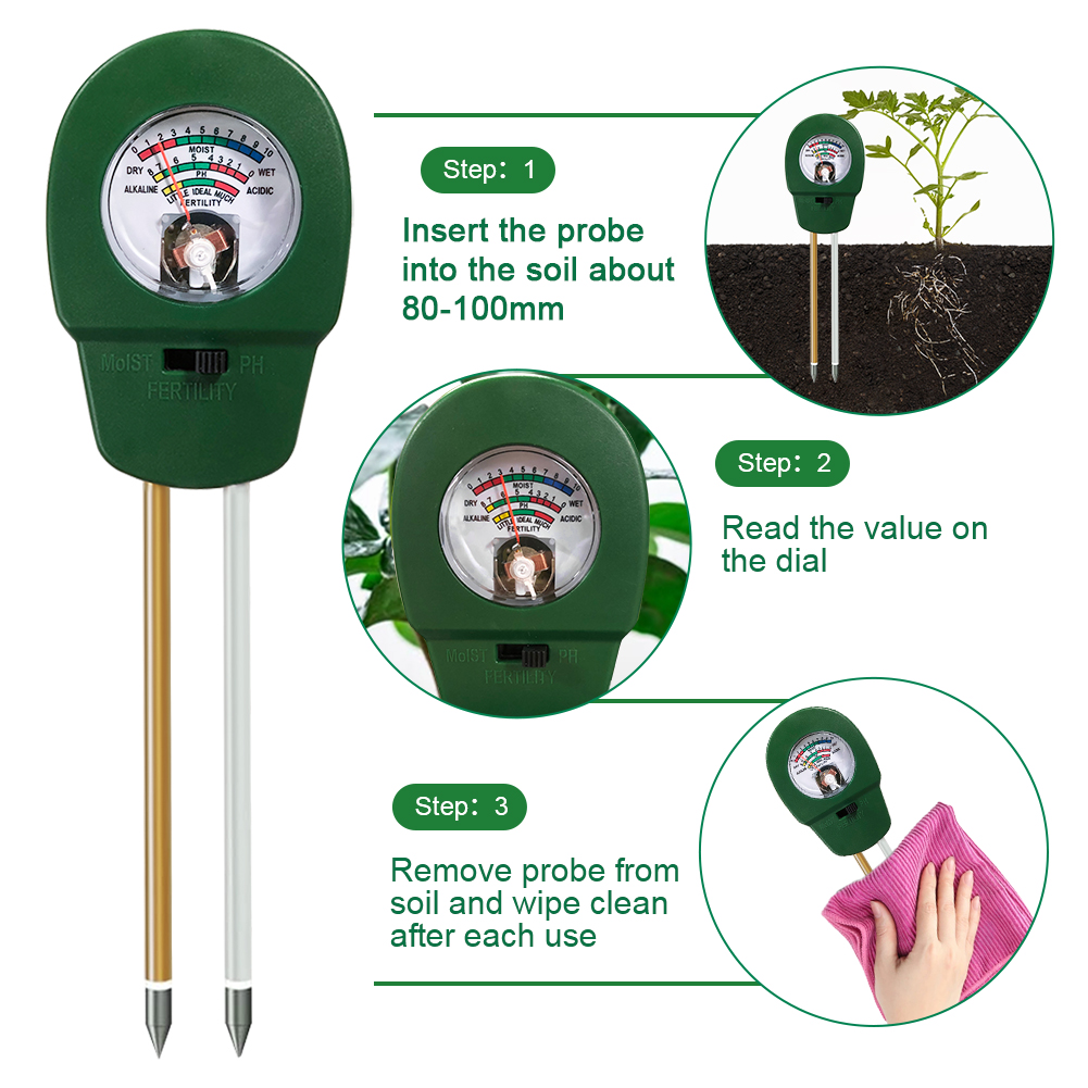 RCYAGO Máy Đo Phân Bón Đất 3 Trong 1 Máy Đo Độ PH Đất Máy Đo Độ PH Của Đất Máy Đo Độ PH Của Đất Cho Cây Trồng Hoa Trong Vườn
